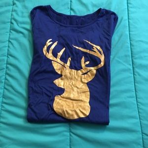 Royal Blue rain deer long sleeve dress